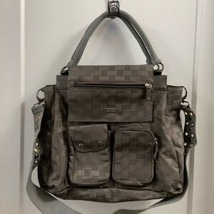 Gray Geometric Patterned Miche Purse